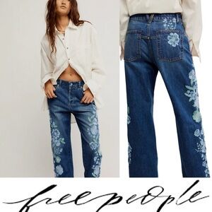 Free People Willow Floral Embroidered Jeans ❤️ NWOT